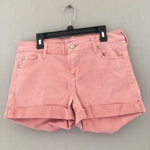 Salmon-Colored Denim Shorts